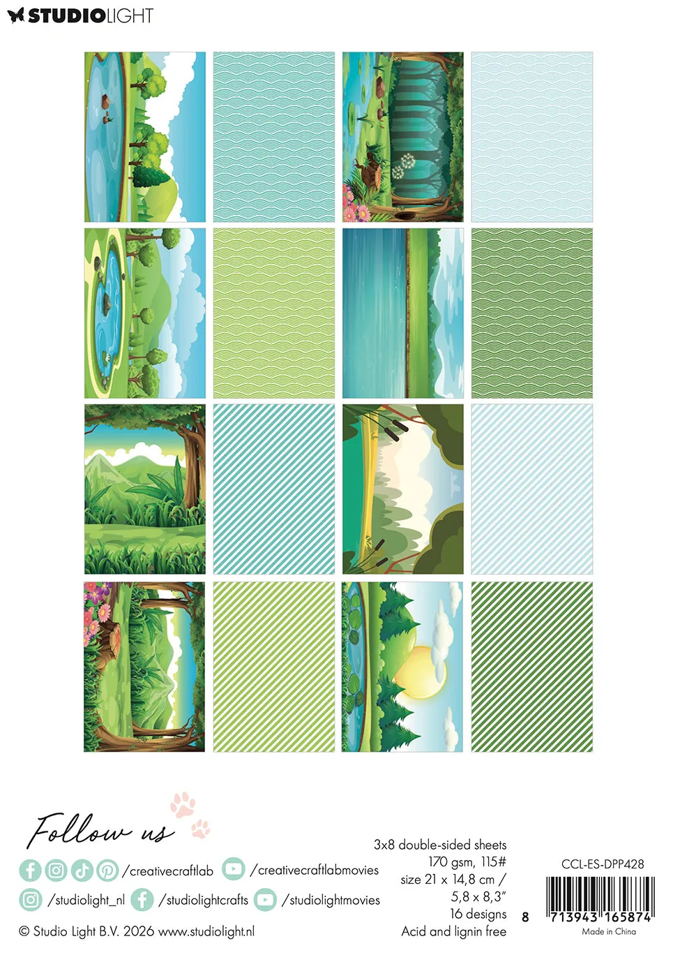 StudioLight Creative Craftlab Stone in a pond Designpapier 24 Blatt