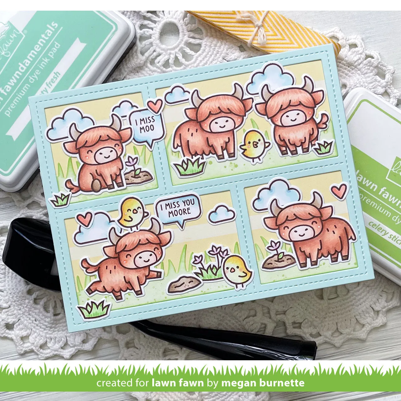 Lawn Fawn LF4116 Highland Cows Clear Stamps Stempelset