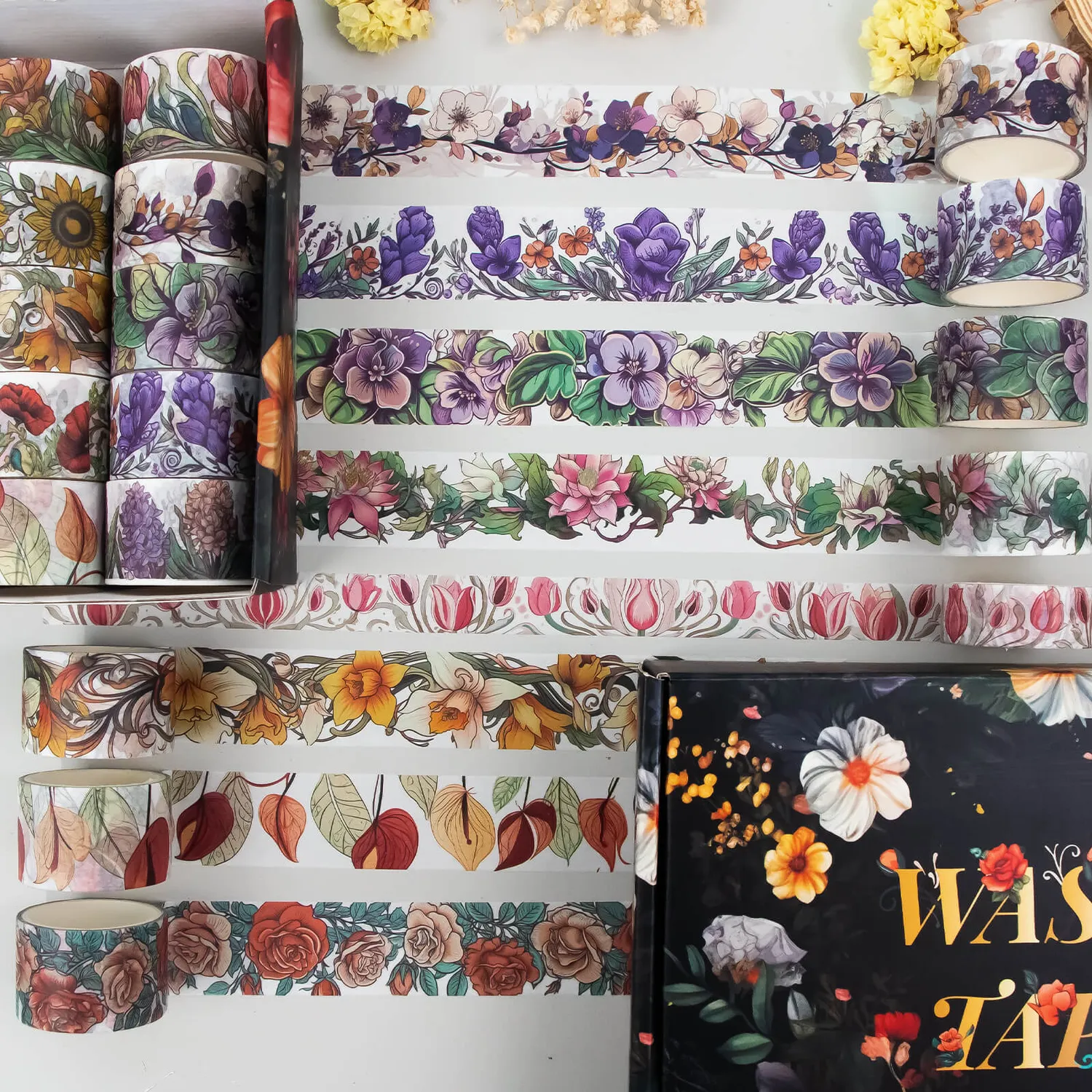 Ieebee Modern Floral Washi Tape Set 34 Rollen