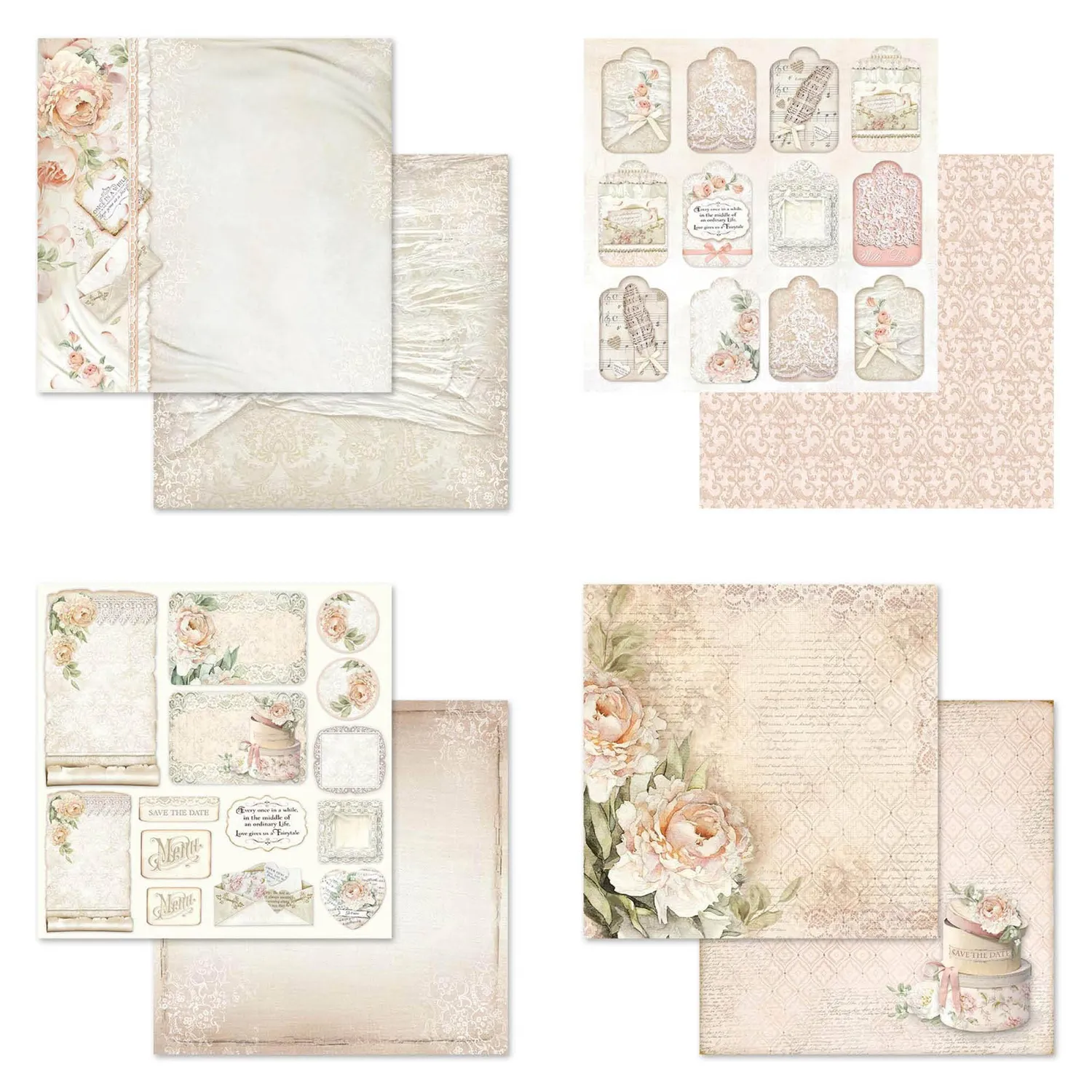 Stamperia Ceremony Scrapbook Papier Block 30,5x30,5cm beidseitig