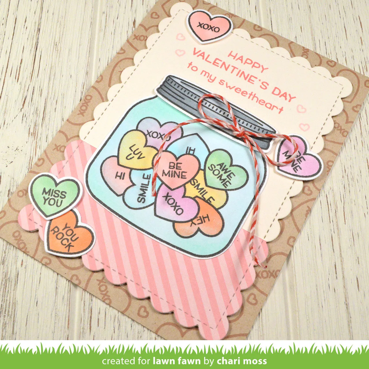 Lawn Fawn How You Bean Conversation Heart Stempelset
