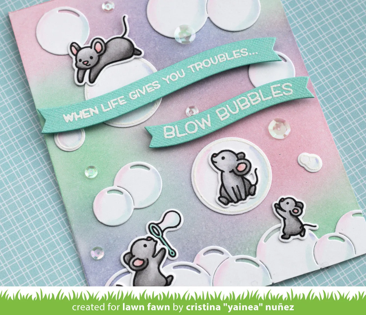 Lawn Fawn Bubble Border LF2527 Stanzschablone Bordüre