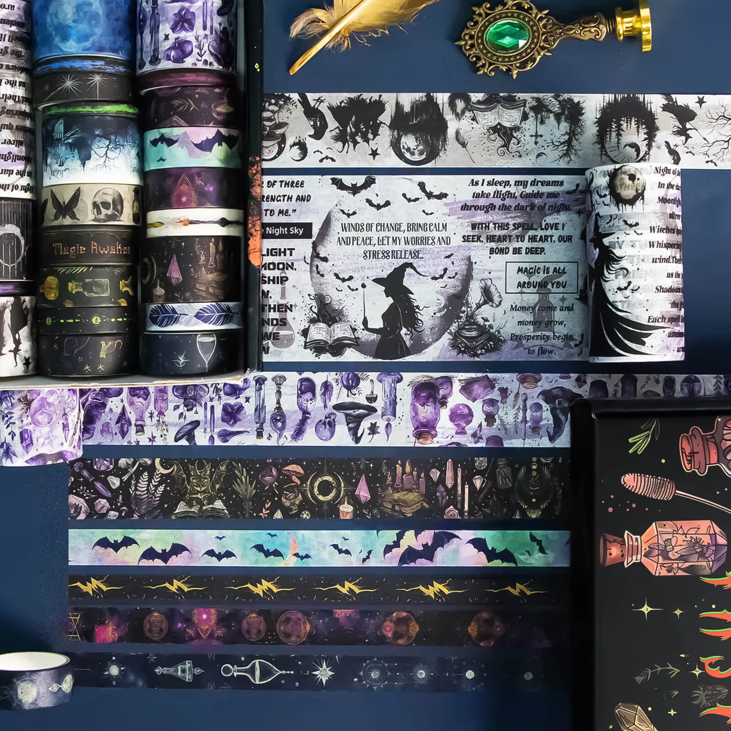 Ieebee Witchy Washi Tape Set 37 Rollen Mond Hexe