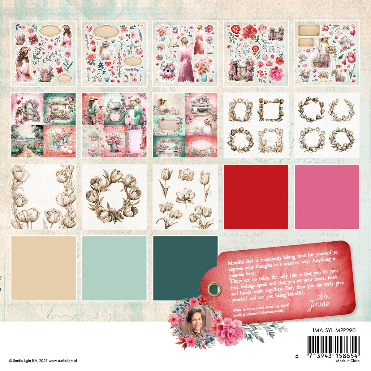 StudioLight Jenines Mindful Art Papierblock Sending You Love Vellum