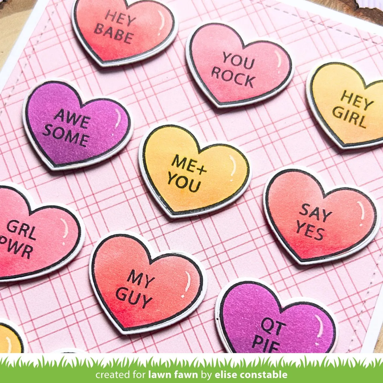 Lawn Fawn Critter Conversation Hearts Add-On LF3951 Stempel