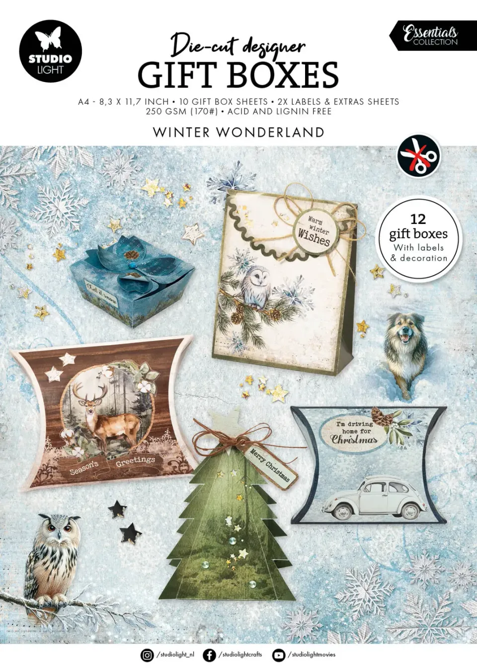 StudioLight Essentials Winter Wonderland Paper Pad 12 Blatt