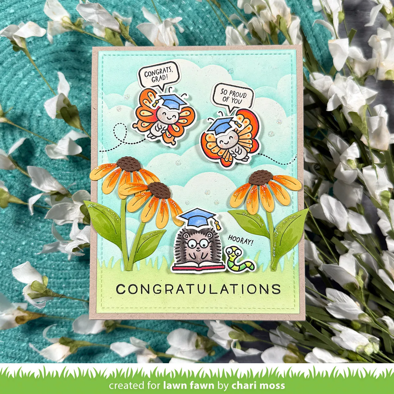 Lawn Fawn All the Grad Caps Clear Stamps Abschluss