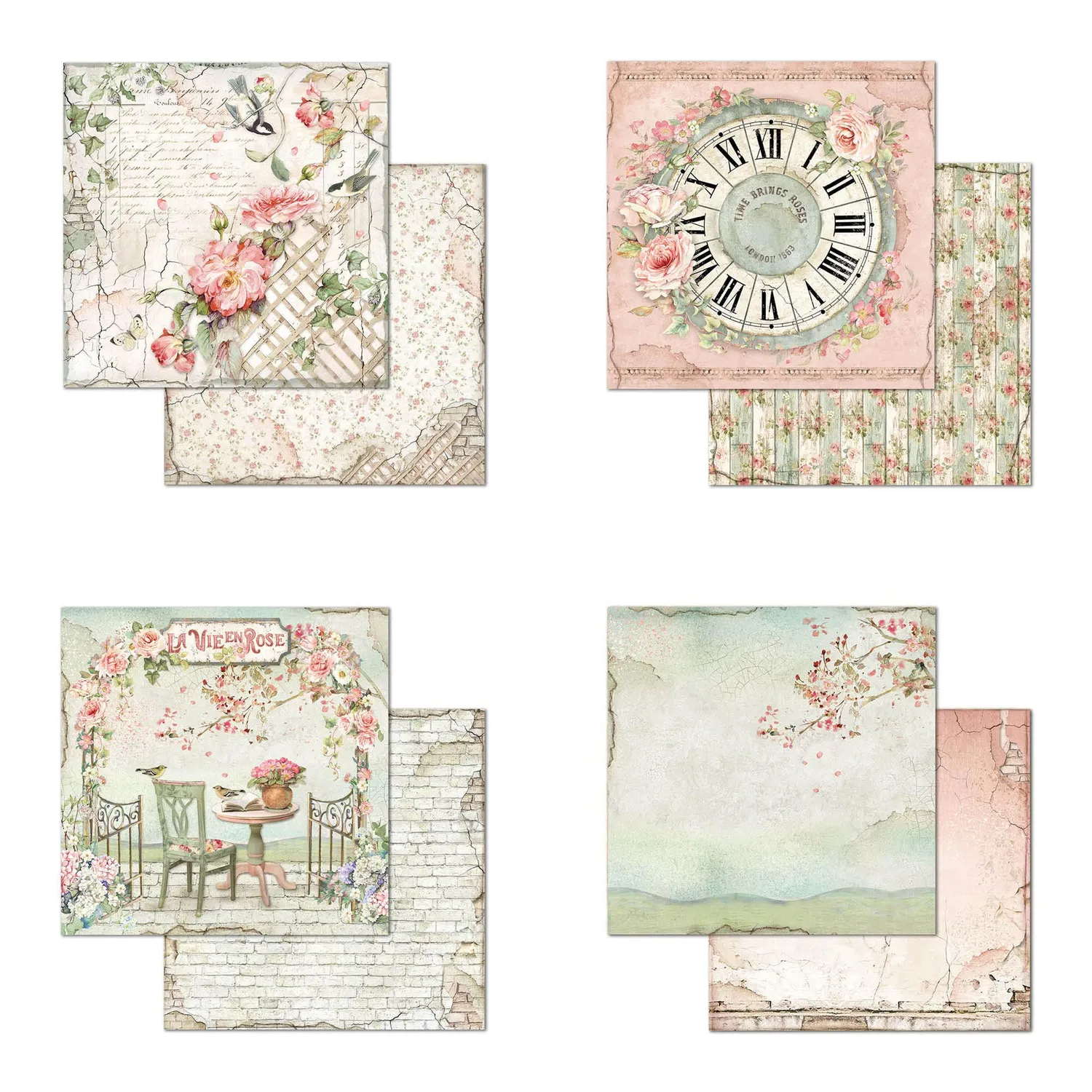 Stamperia House of Roses Papierblock 20,3x20,3cm Klein