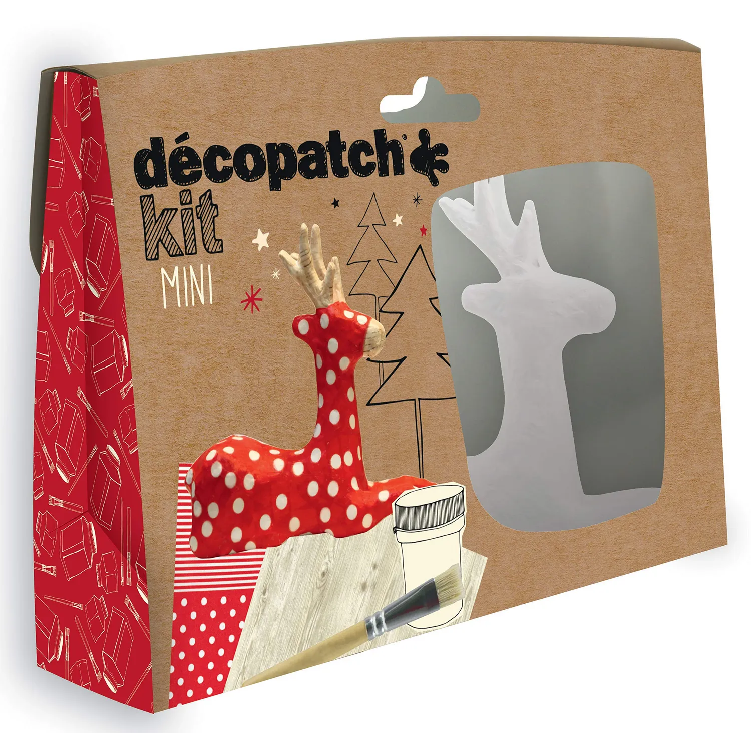décopatch KIT010O Bastel Set Pferd Pappmaché rosa-lila