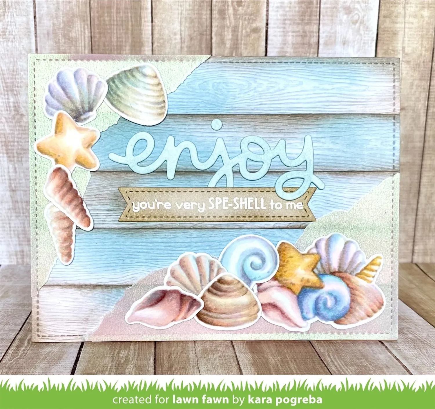 Lawn Fawn How You Bean Seashell Add-On Stempelset Muscheln
