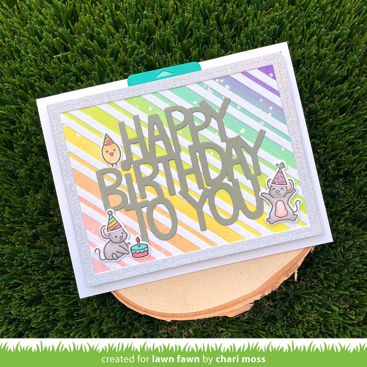 Lawn Fawn LF2705 Peppermint Stripes Backdrop Stanzen