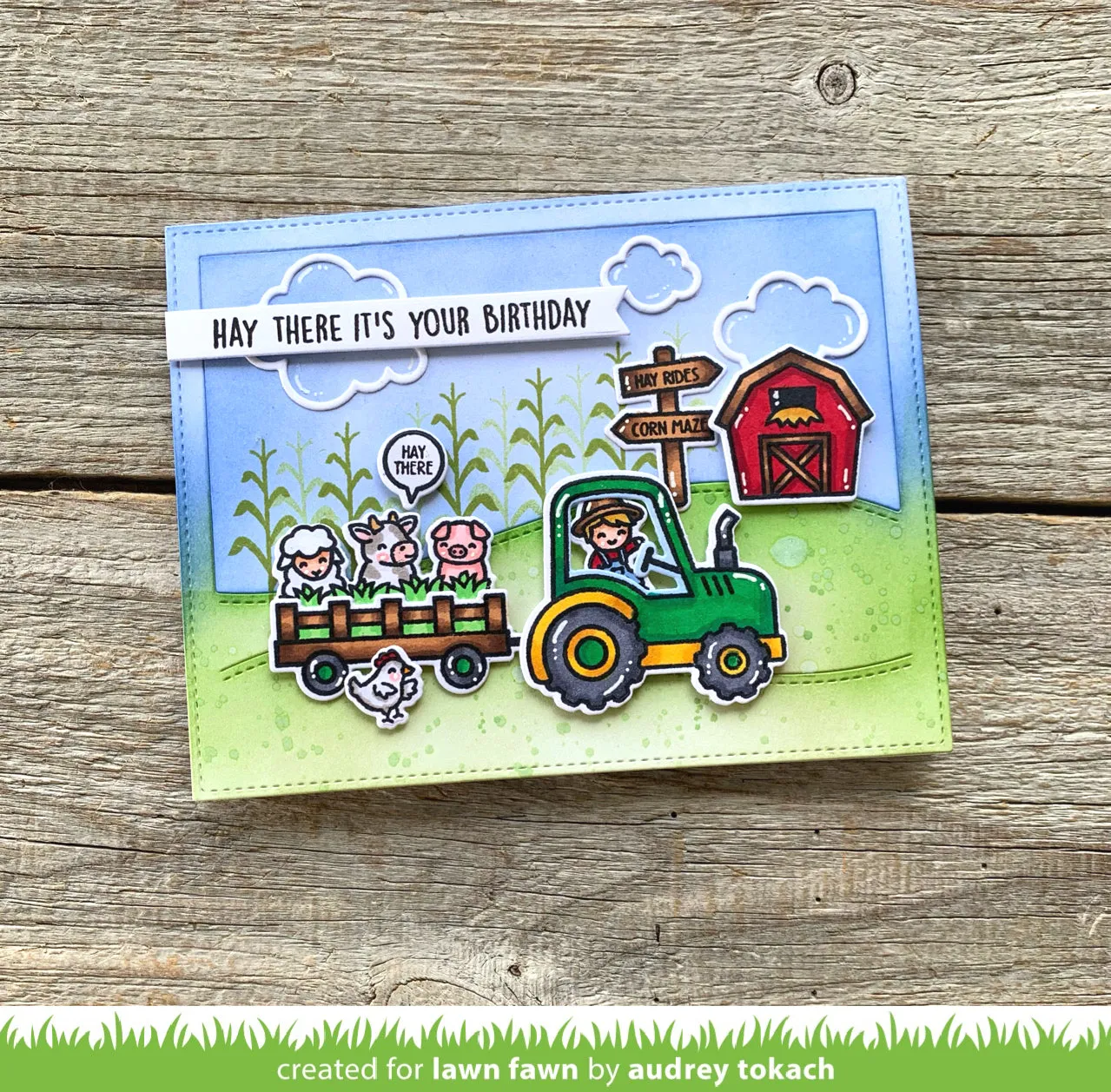 Lawn Fawn Hay There Hayrides LF3213 Stempelset Herbst  Traktor