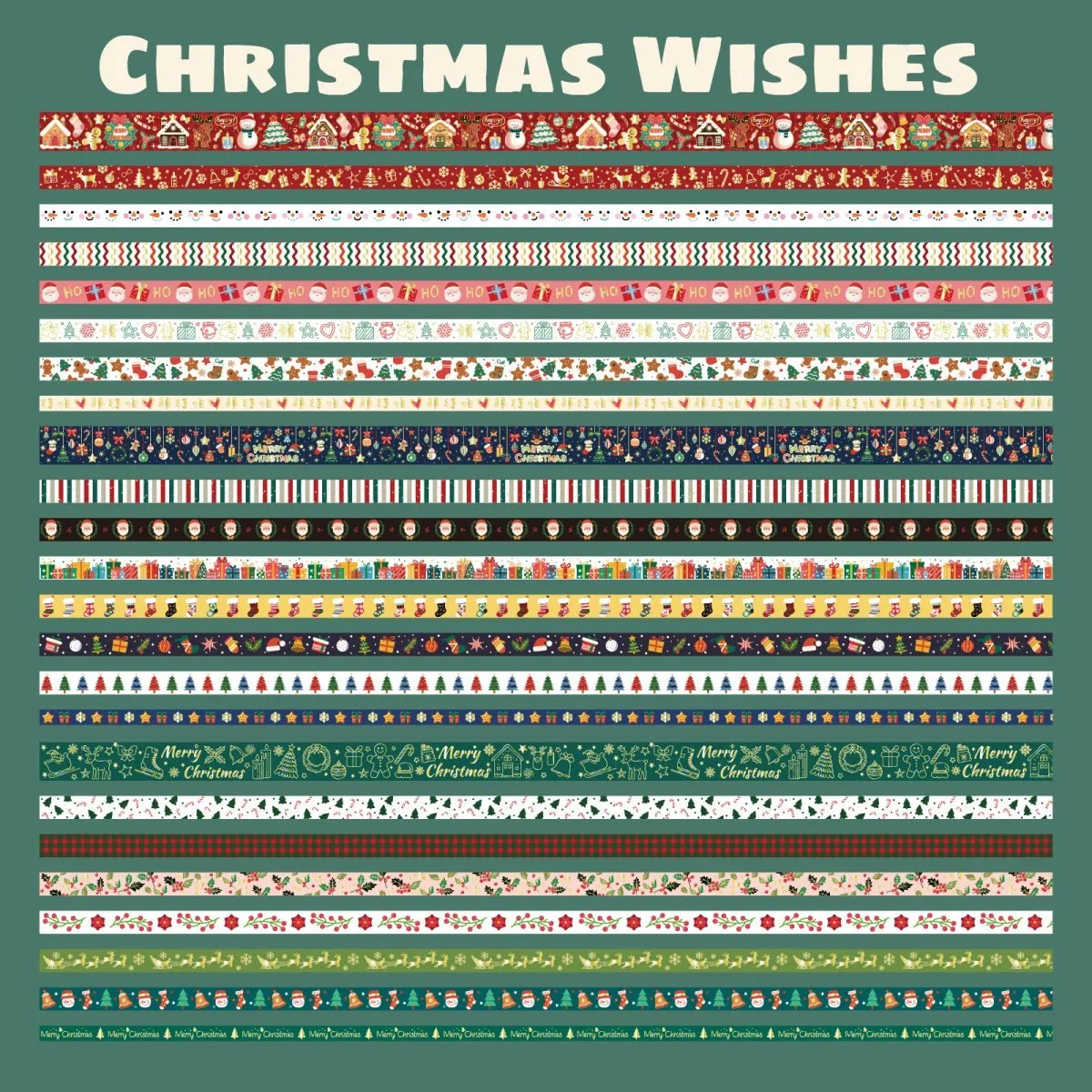Ieebee Gold Foil Christmas Washi Tape Set 24 Rollen