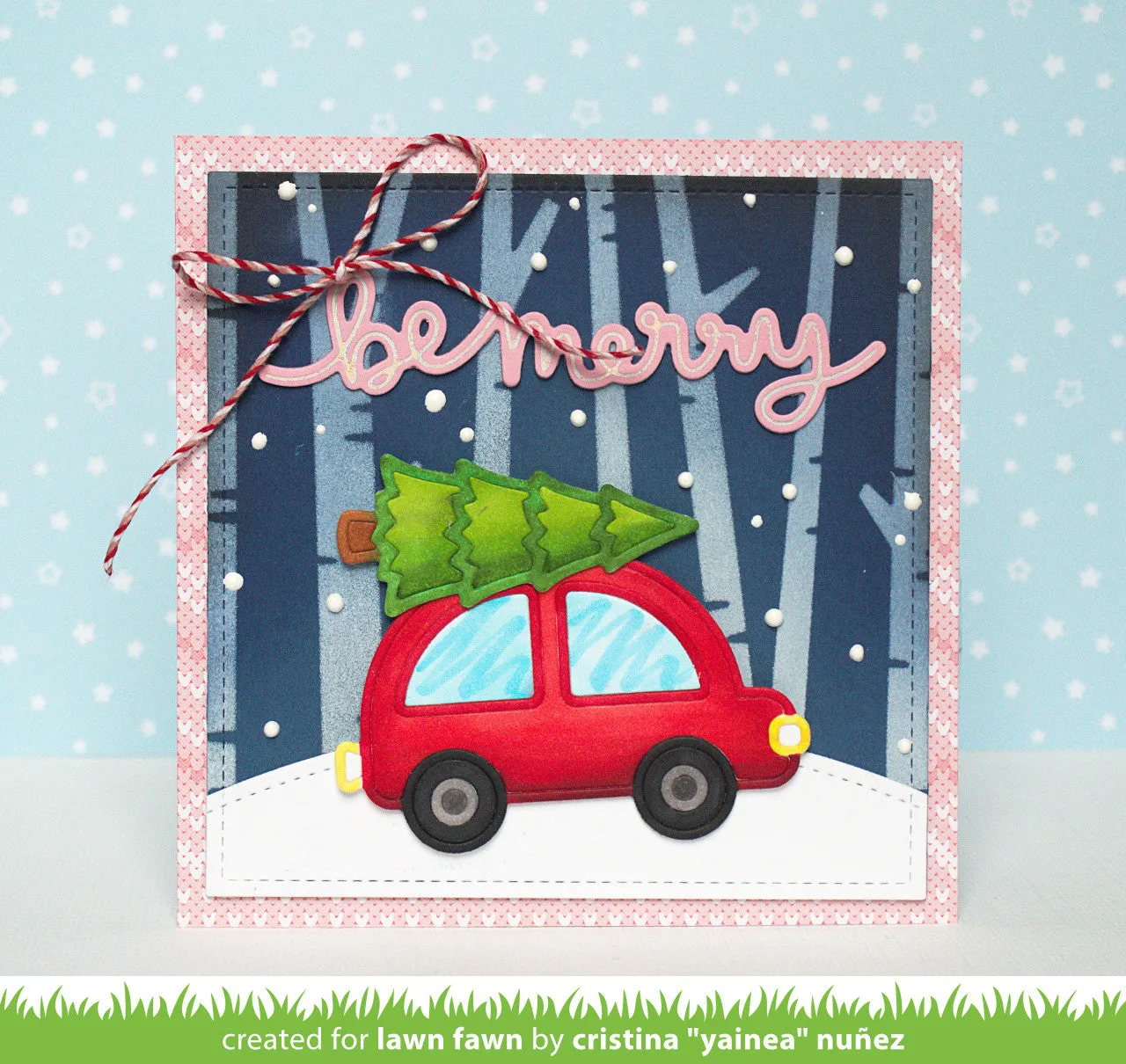 Lawn Fawn Deck the Car LF2975 Stanzen Auto Baum