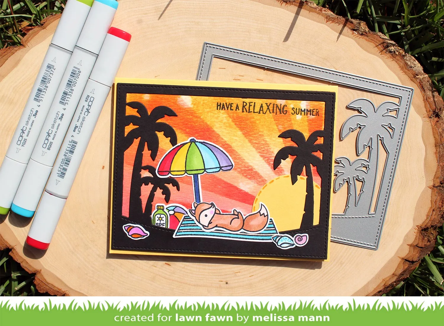 Lawn Fawn Lawn Cuts Tropical Backdrop Stanzschablone Palme