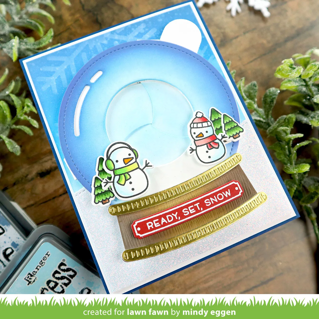 Lawn Fawn Magic Iris Snow Globe Add-On Stanzen interaktiv