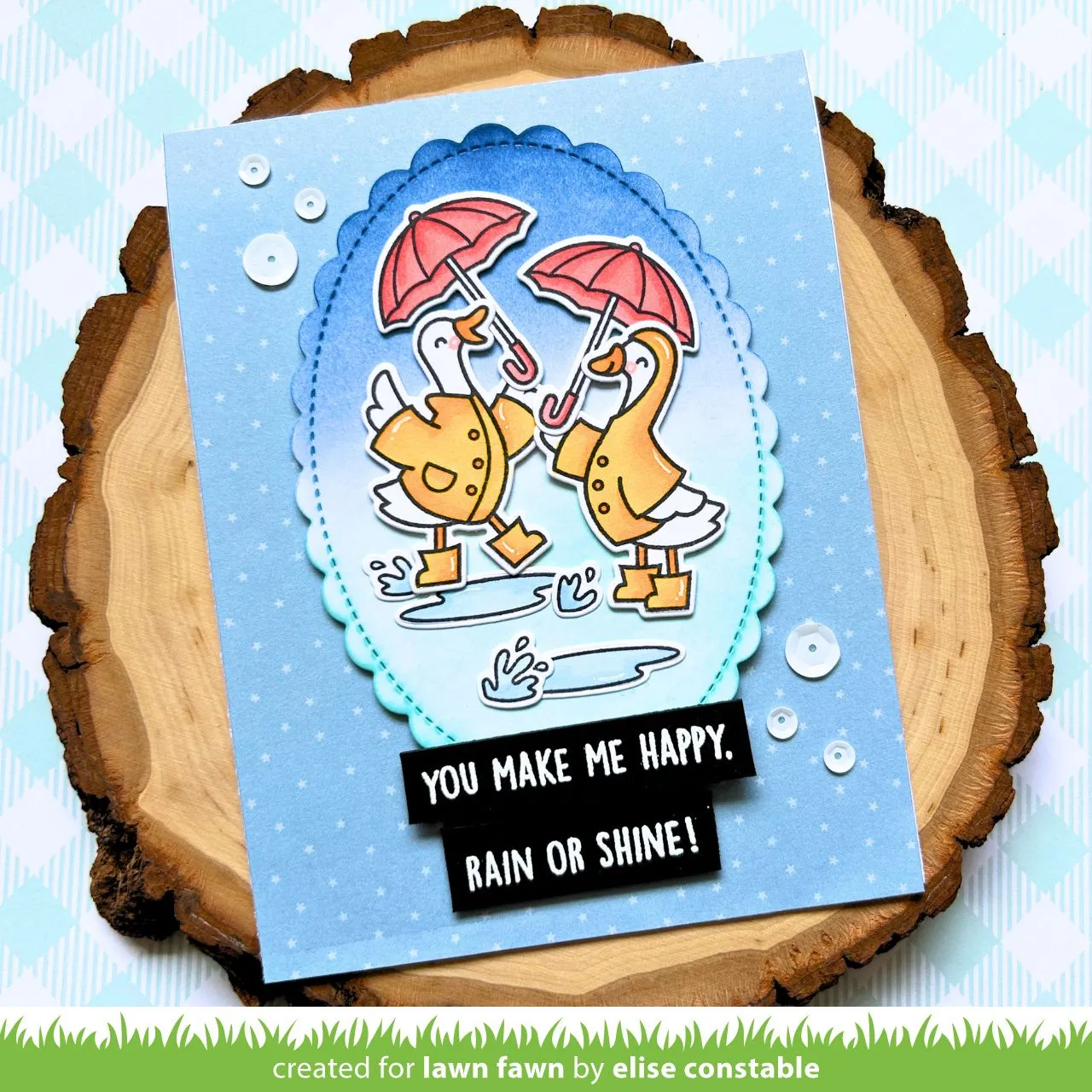 Lawn Fawn Silly Goose Rain or Shine Stempelset Gänse