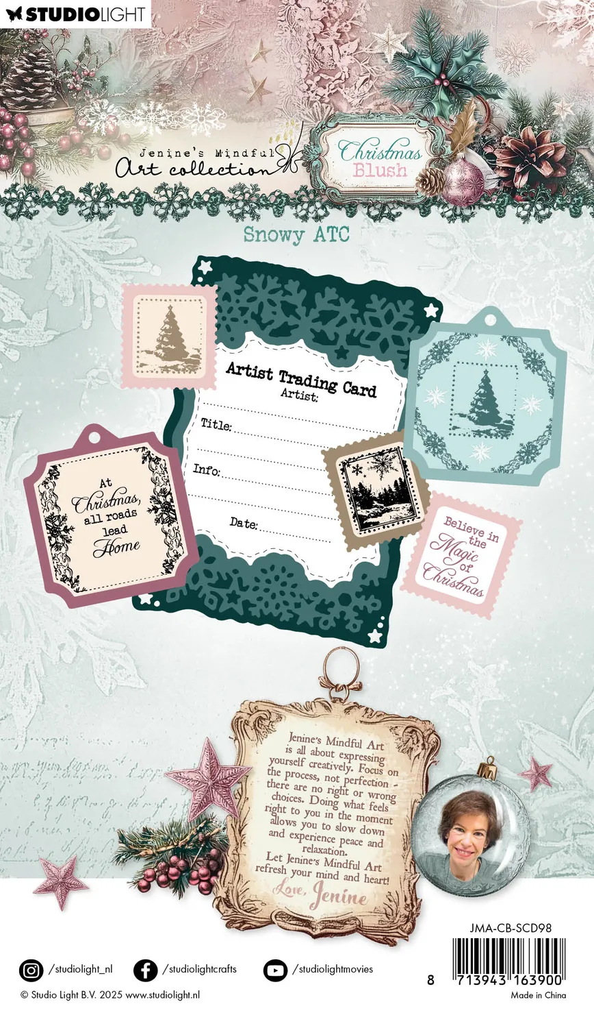 StudioLight Christmas Blush Snowy ATC Stempel Stanze