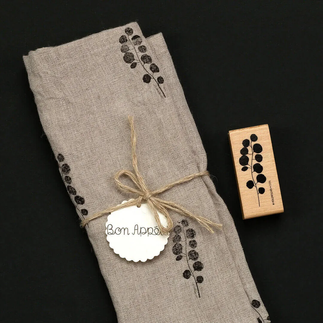 Perlenfischer Eukalyptus Stempel 62x22 mm Holzgriff