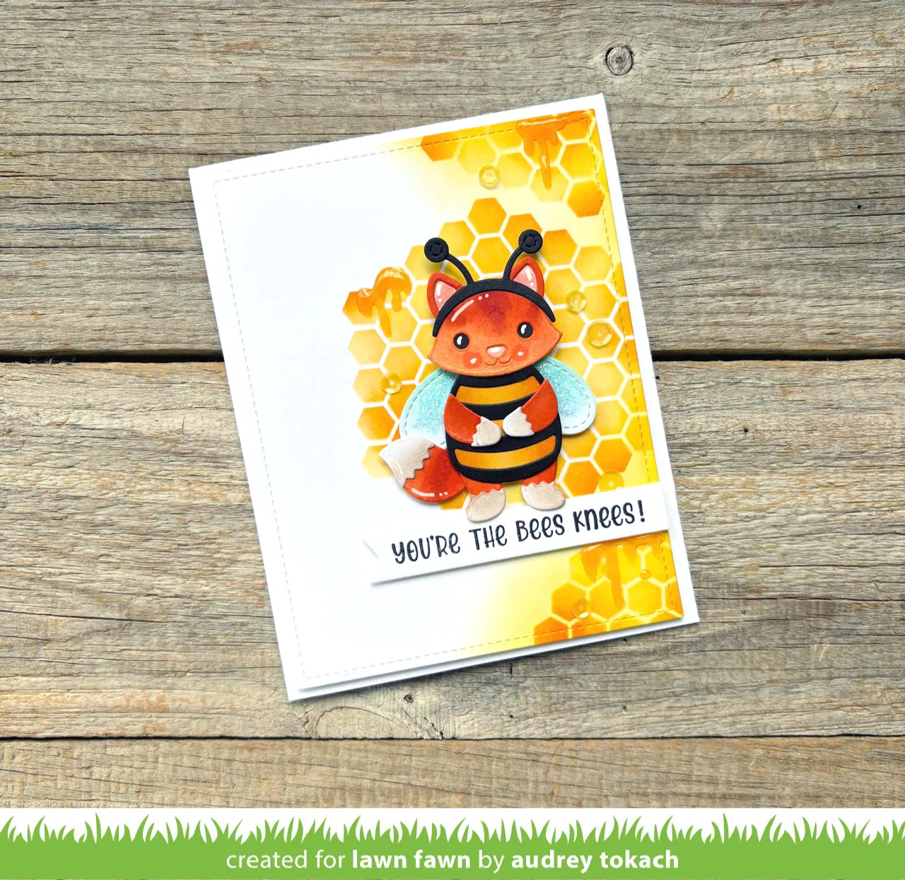 Lawn Fawn Henry's Build-A-Sentiment Honey Bee Stempelset