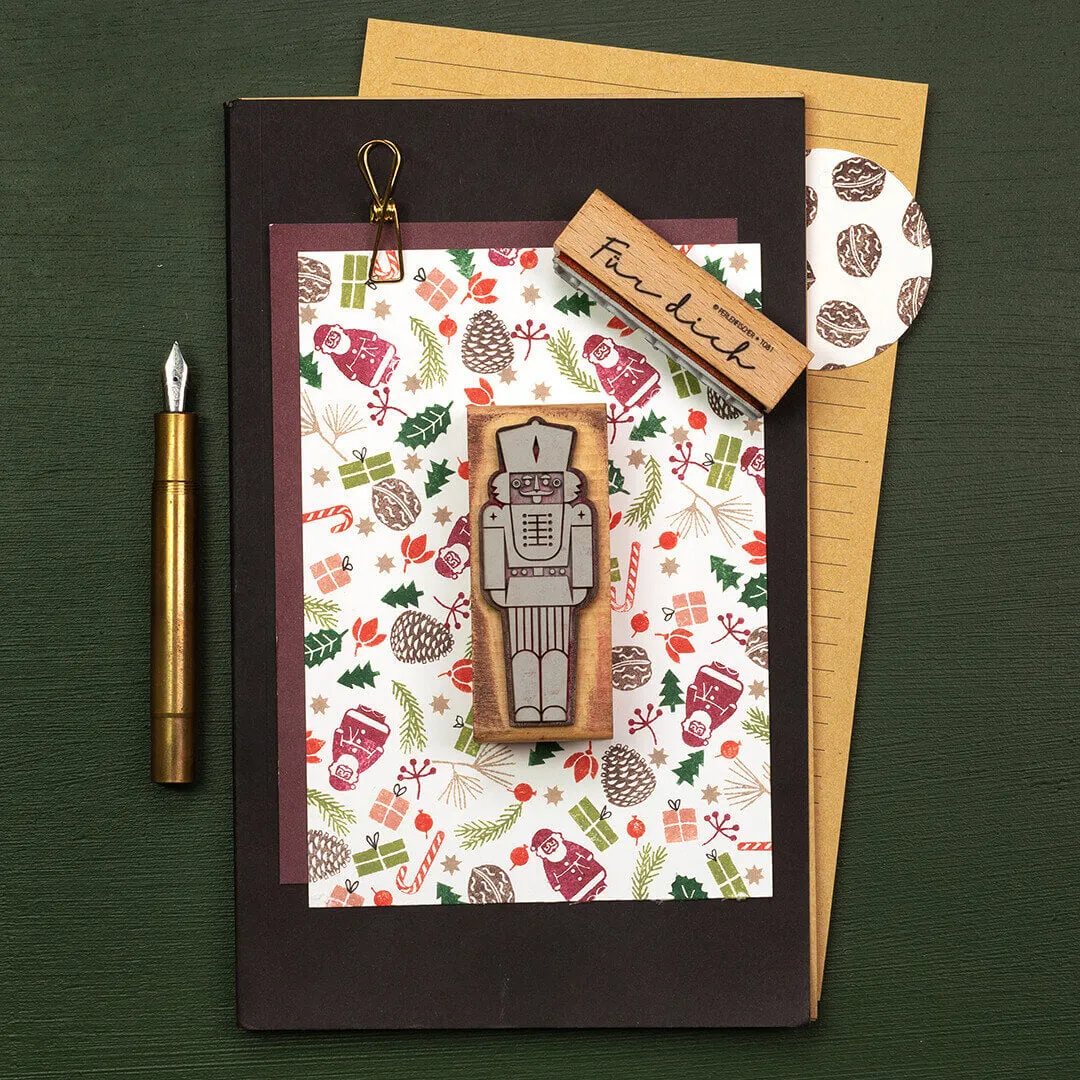 Perlenfischer Walnuss klein Stempel 13x10 mm Mini