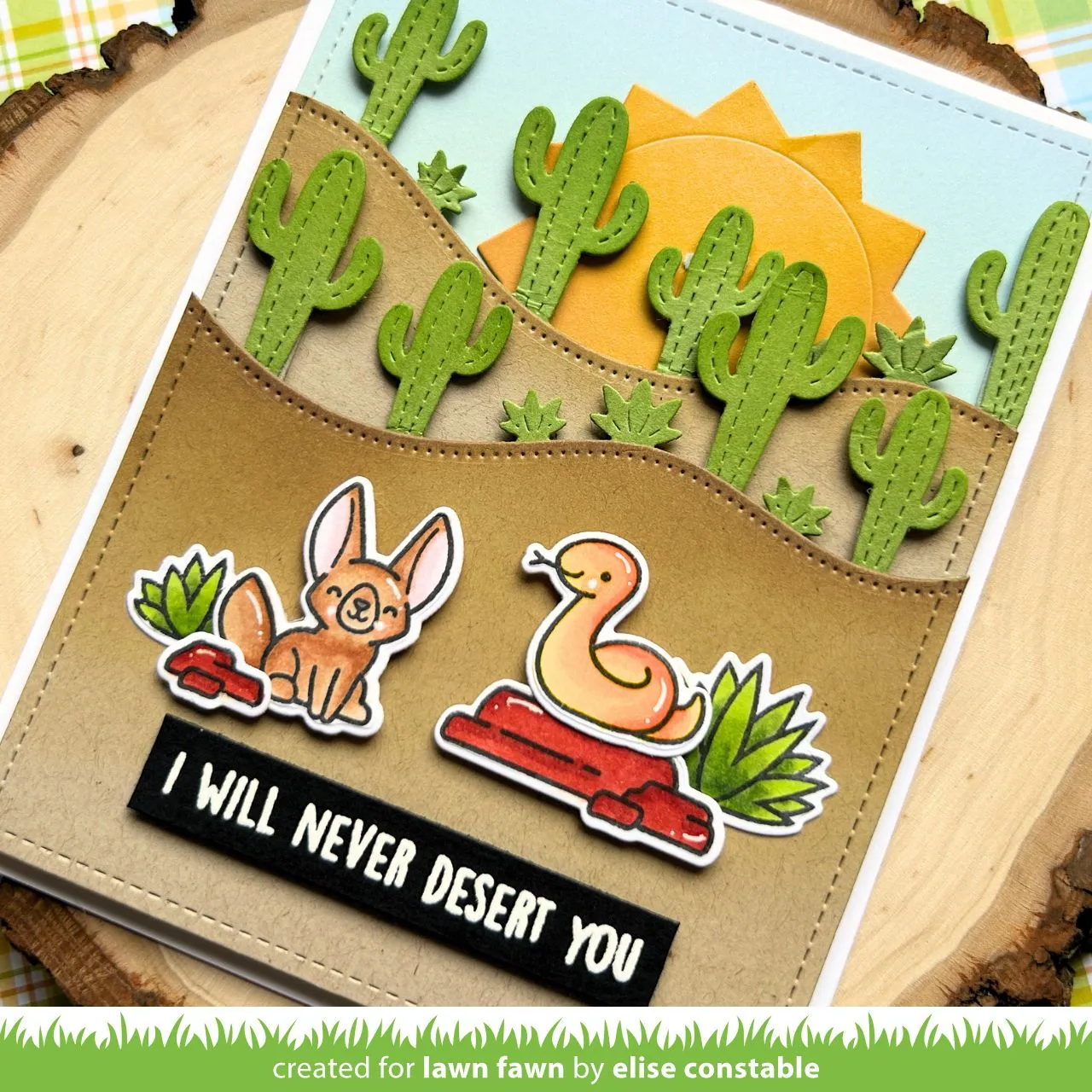Lawn Fawn Lawn Cuts Cactus Hillside Border LF3437 Stanzschablone