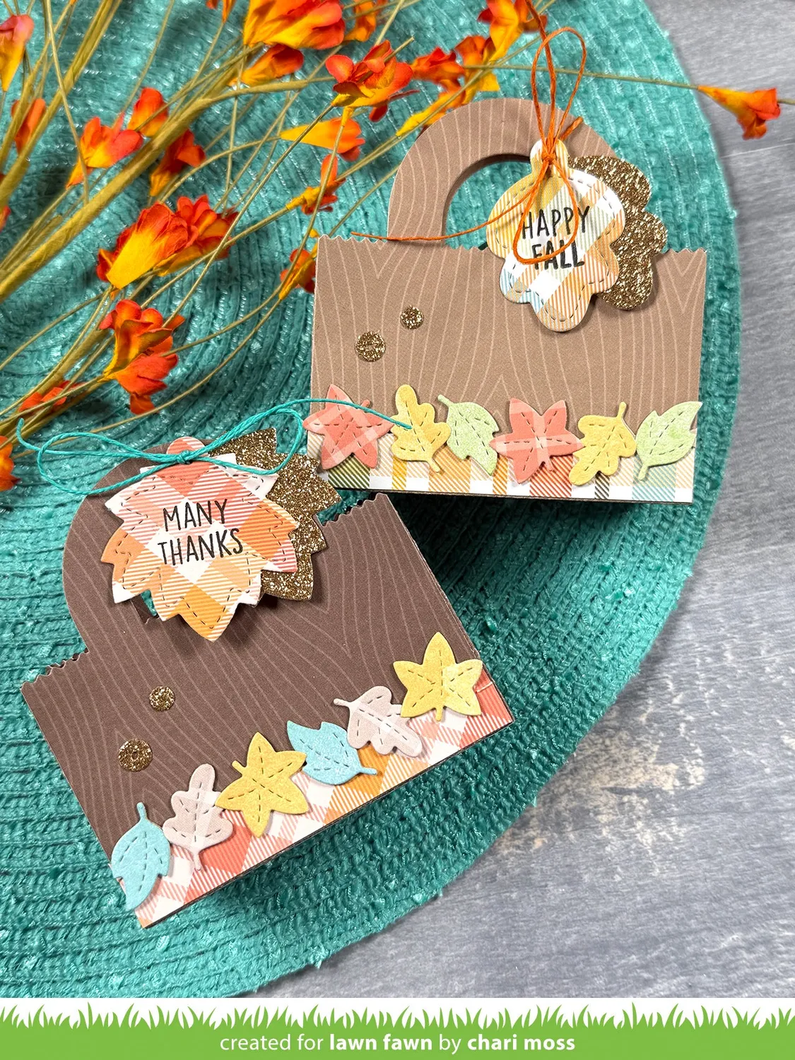 Lawn Fawn Fall Leaves Border Stanzschablonen Herbst