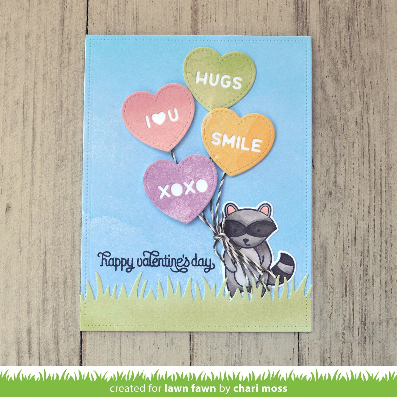 Lawn Fawn Candy Hearts Stanzschablonen Herz genäht