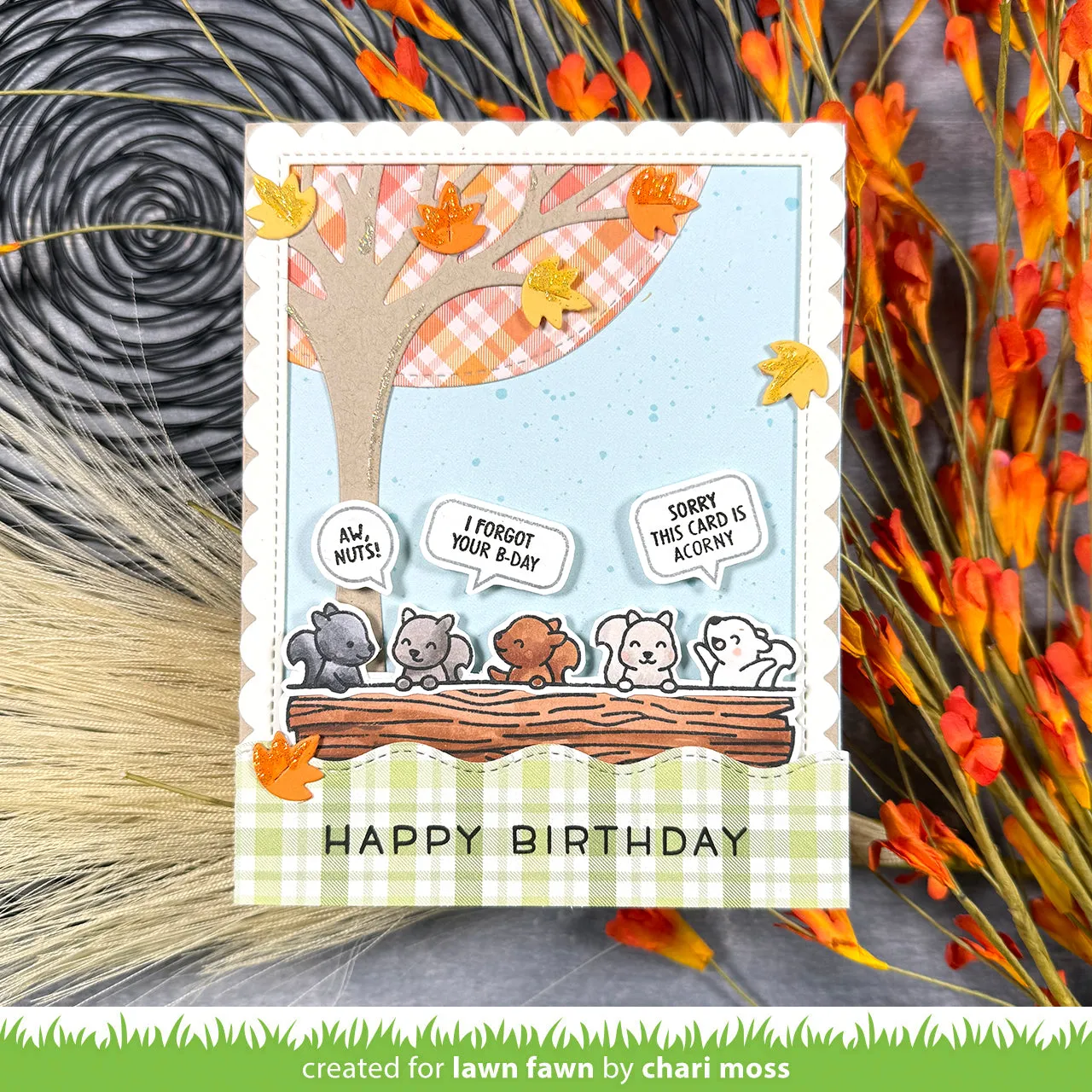 Lawn Fawn Simply Celebrate Squirrels Stempelset Herbst