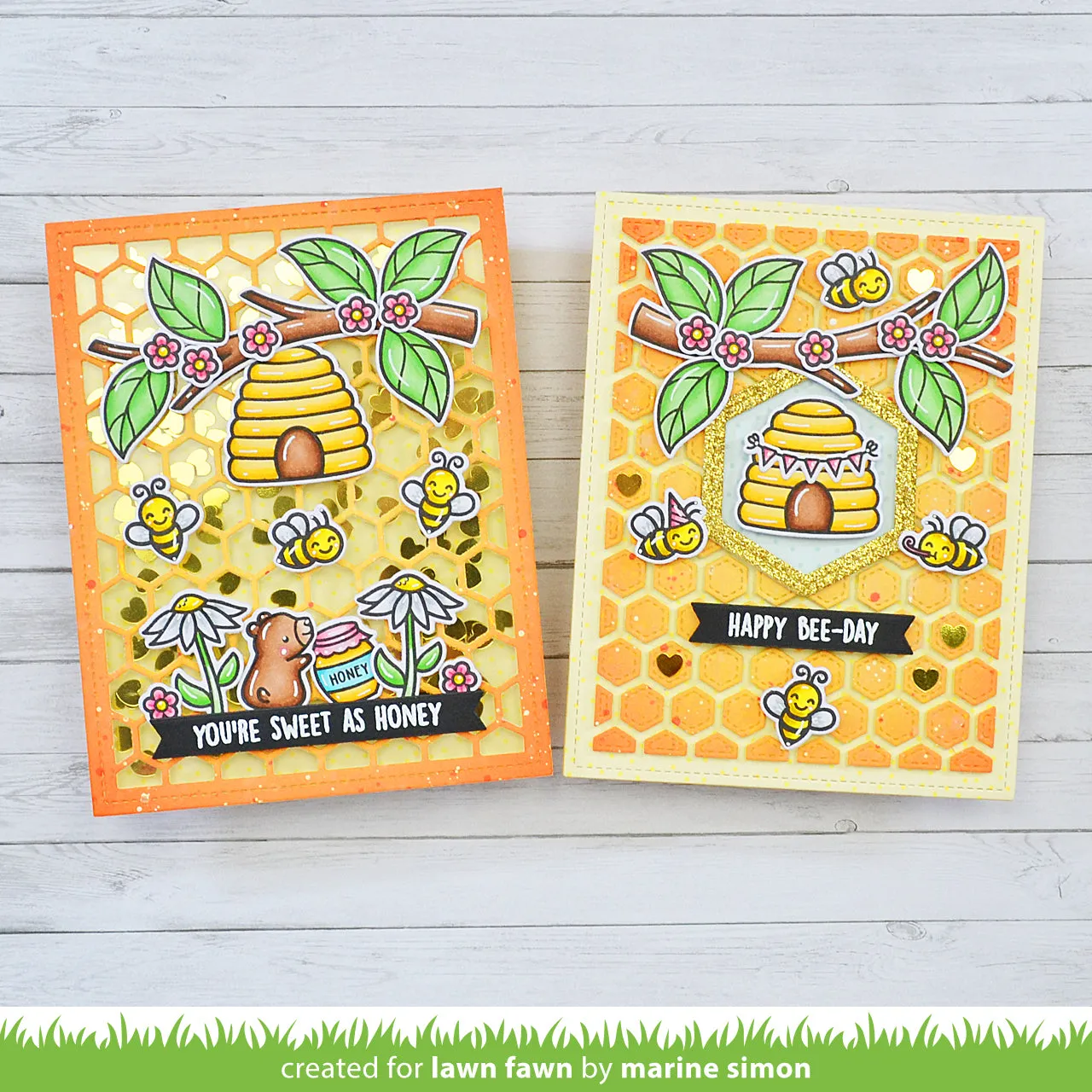 Lawn Fawn Hive Five Clear Stamps Bienen Englisch LF2927