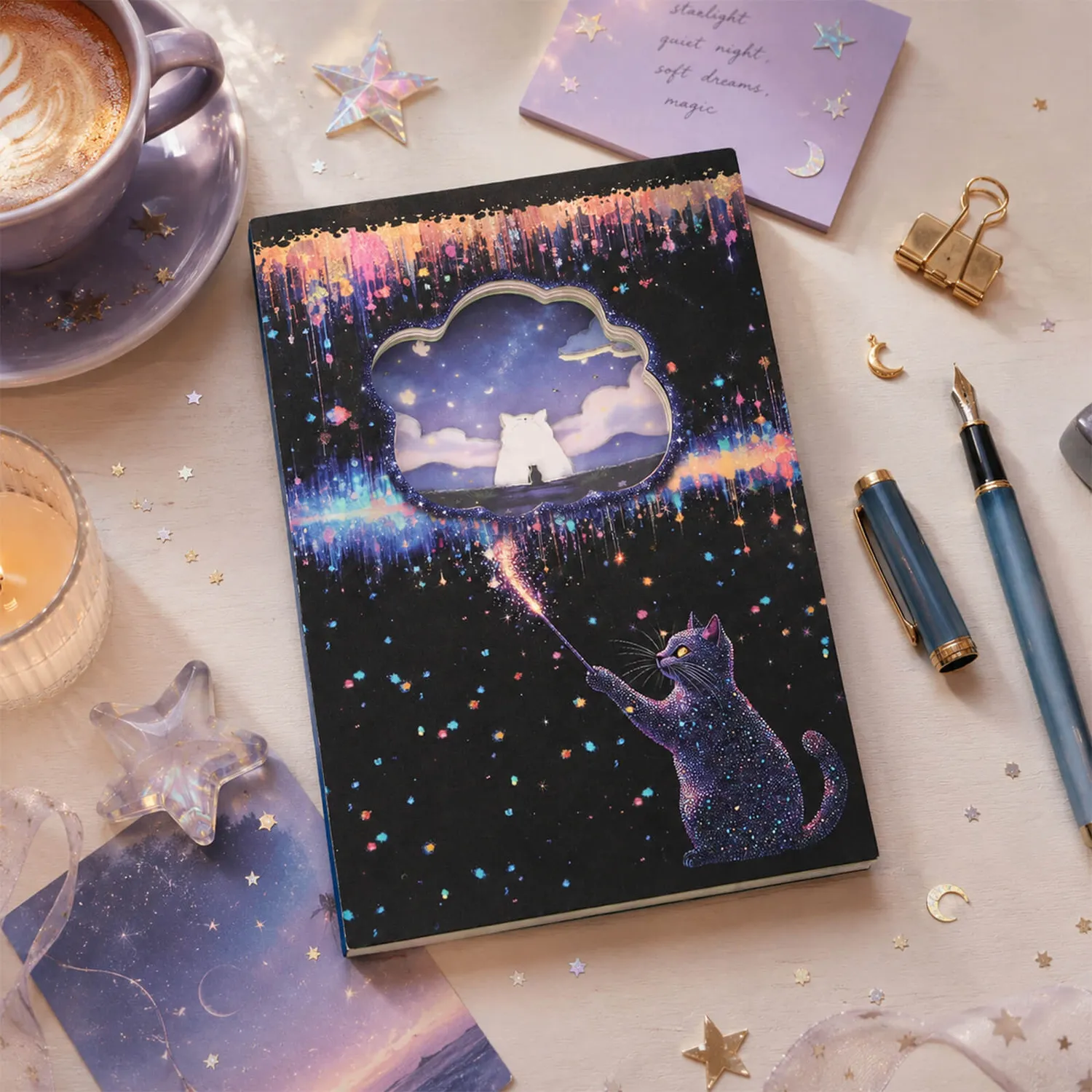 Ieebee Starlit Fairy Dreams 3D Journal 60 Seiten Sternenhimmel