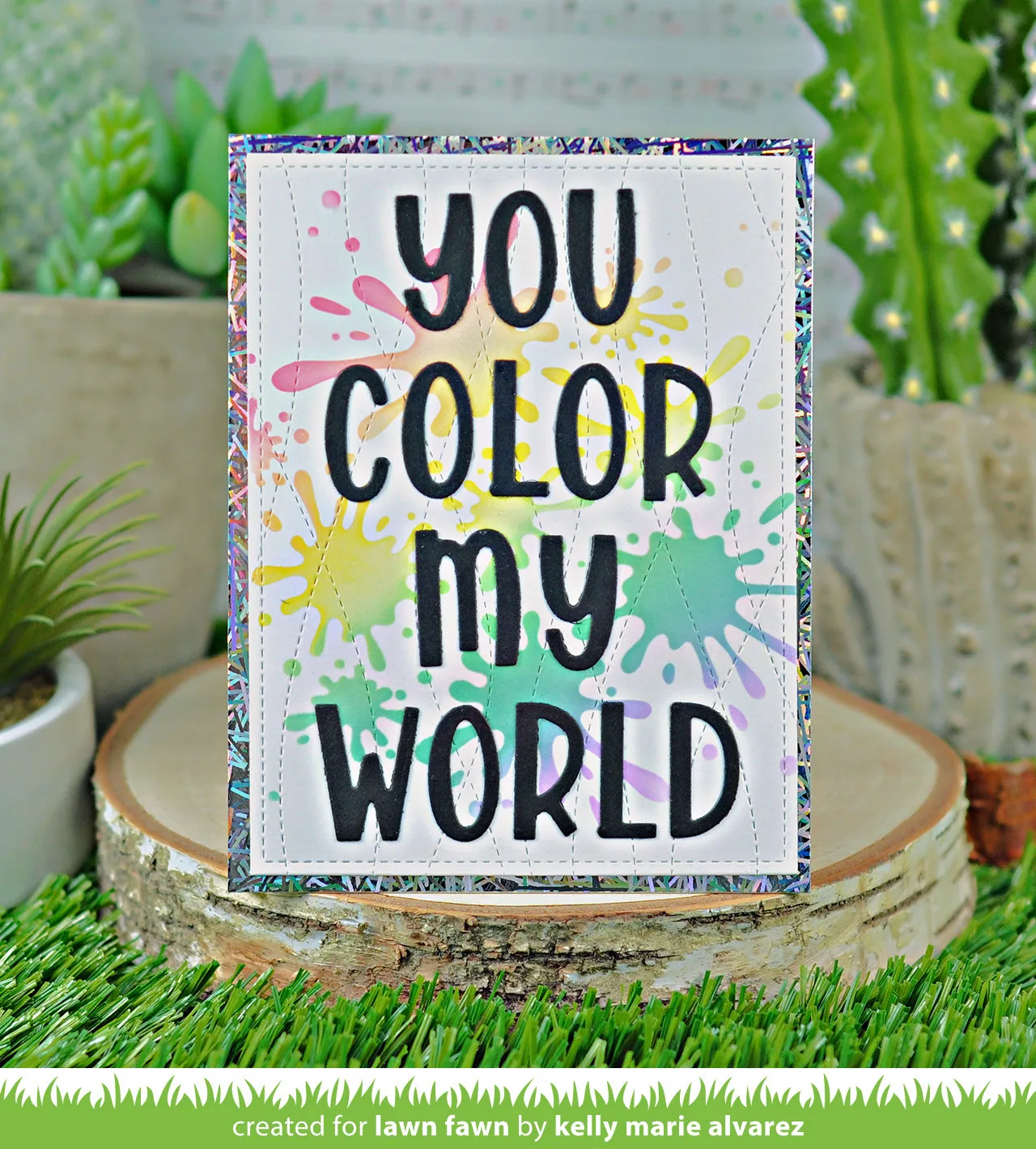 Lawn Fawn Paint Splatter Background LF2895 Schablone 15x15