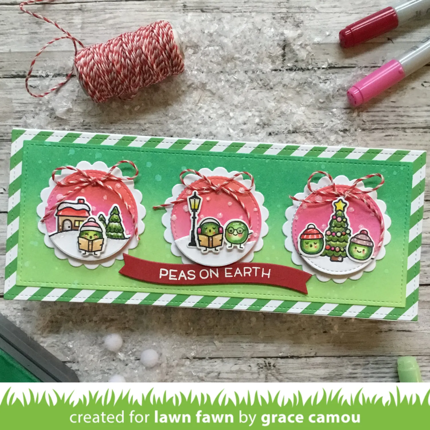 Lawn Fawn Scalloped Circle Gift Tag Stanze 3 Anhänger