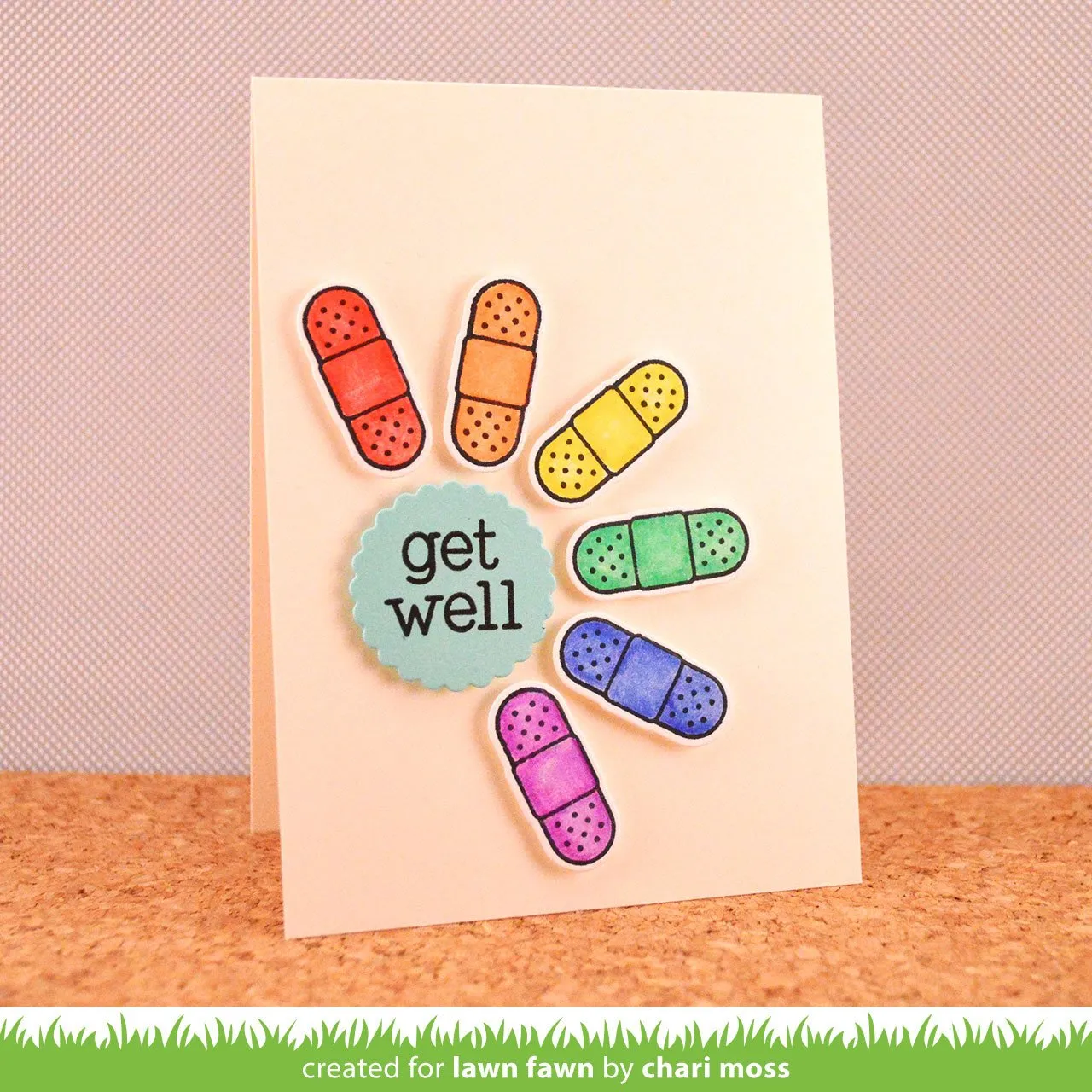 Lawn Fawn Get Well Soon LF682 Stempelset Gute Besserung