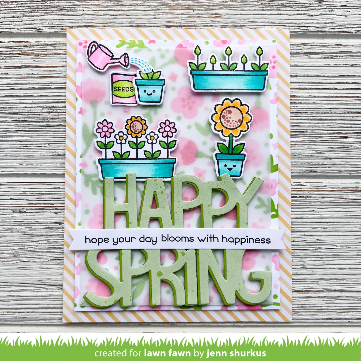 Lawn Fawn Giant Happy Spring Stanze LF2802 Schriftzug