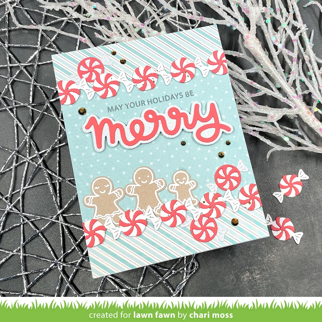 Lawn Fawn Lawn Cuts Scripty Merry Stanze Outline Weihnachten