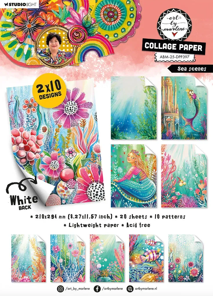 Art by Marlene Sea Scenes Collage Papierblock 20 Blatt