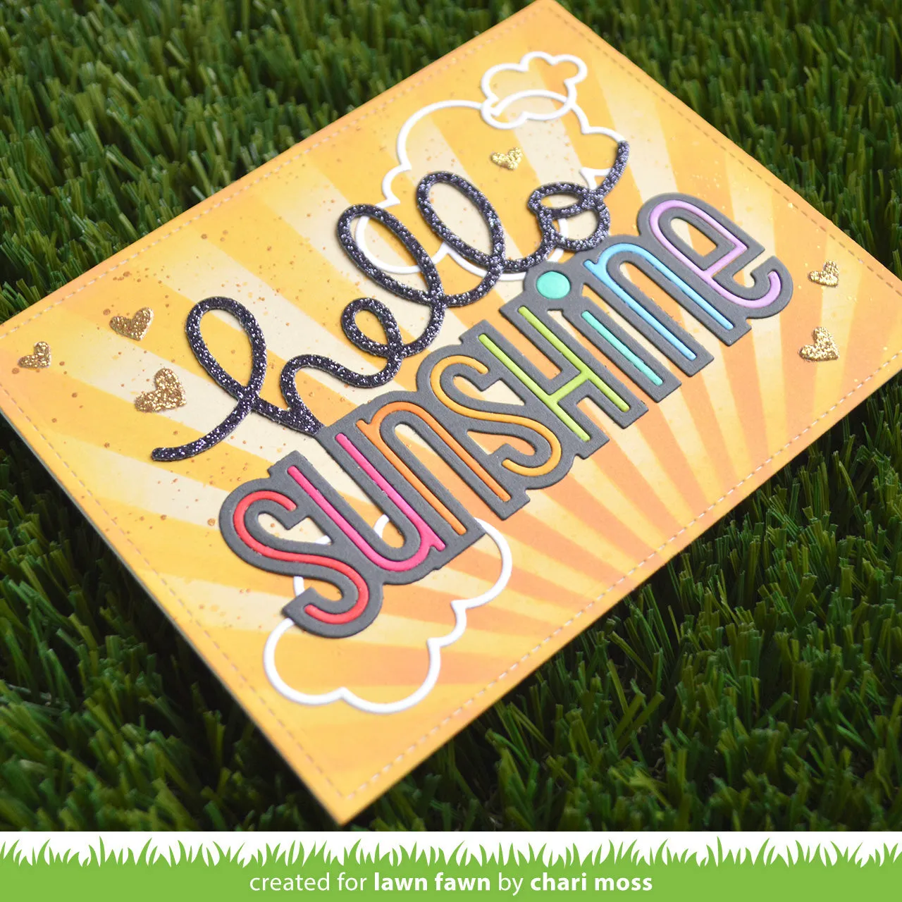 Lawn Fawn Giant Hello Sunshine Stanzschablone