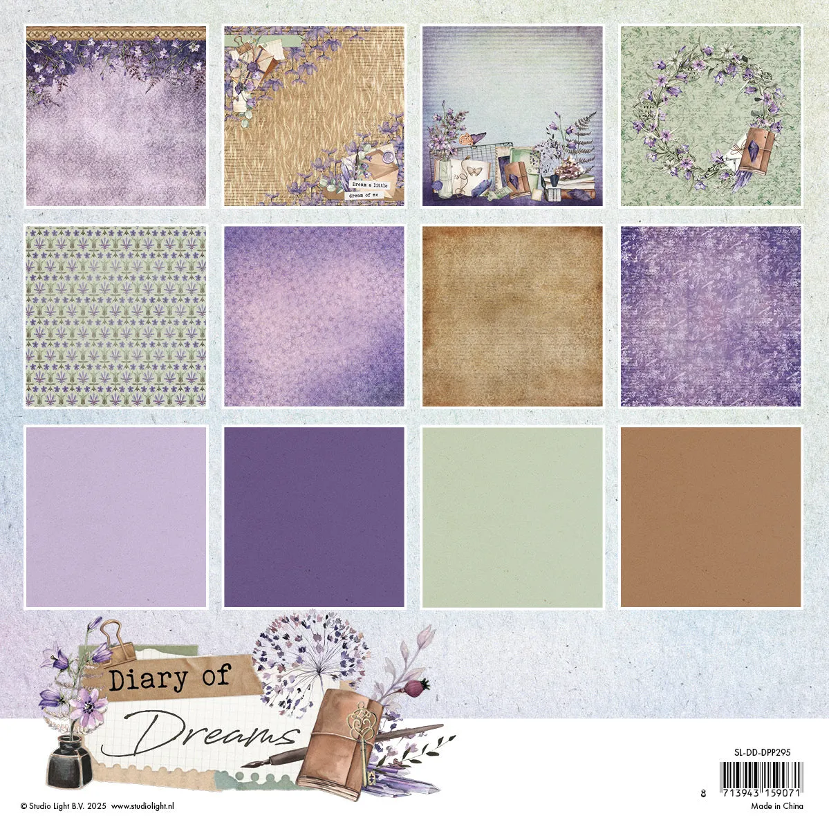 StudioLight Diary of Dreams Background Designpapierblock 20cm
