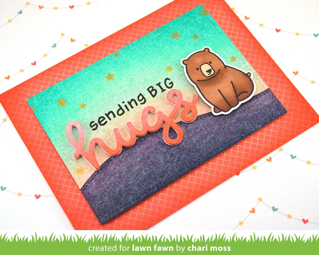 Lawn Fawn Scripty Hugs Stanzschablone Schriftzug