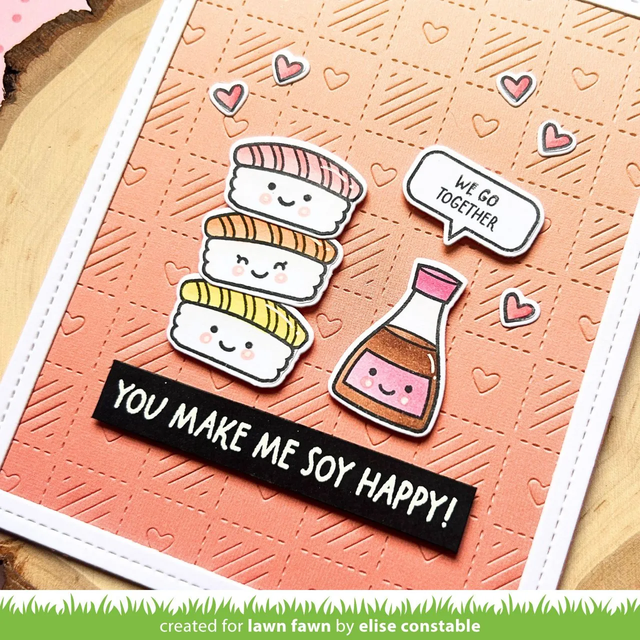 Lawn Fawn Lawn Cuts Checkered Hearts Backdrop Stanzschablone