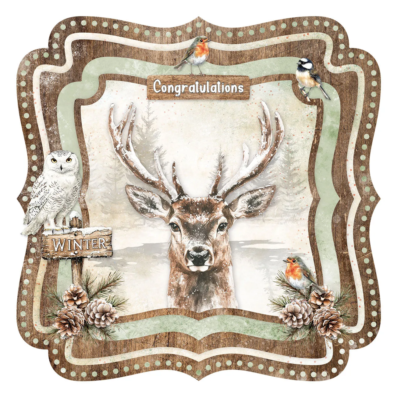 StudioLight Essentials Winter Woodland Card Making Pad 14 Blatt