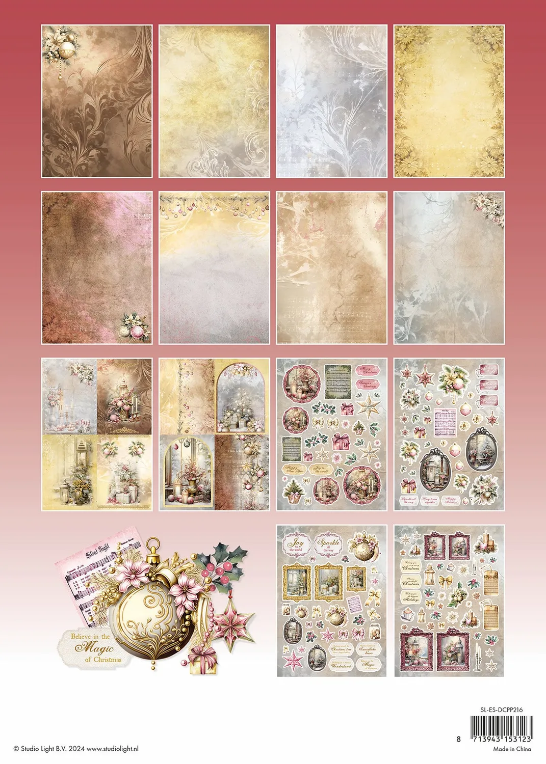 StudioLight Essentials Romantic Christmas Papierblock A4
