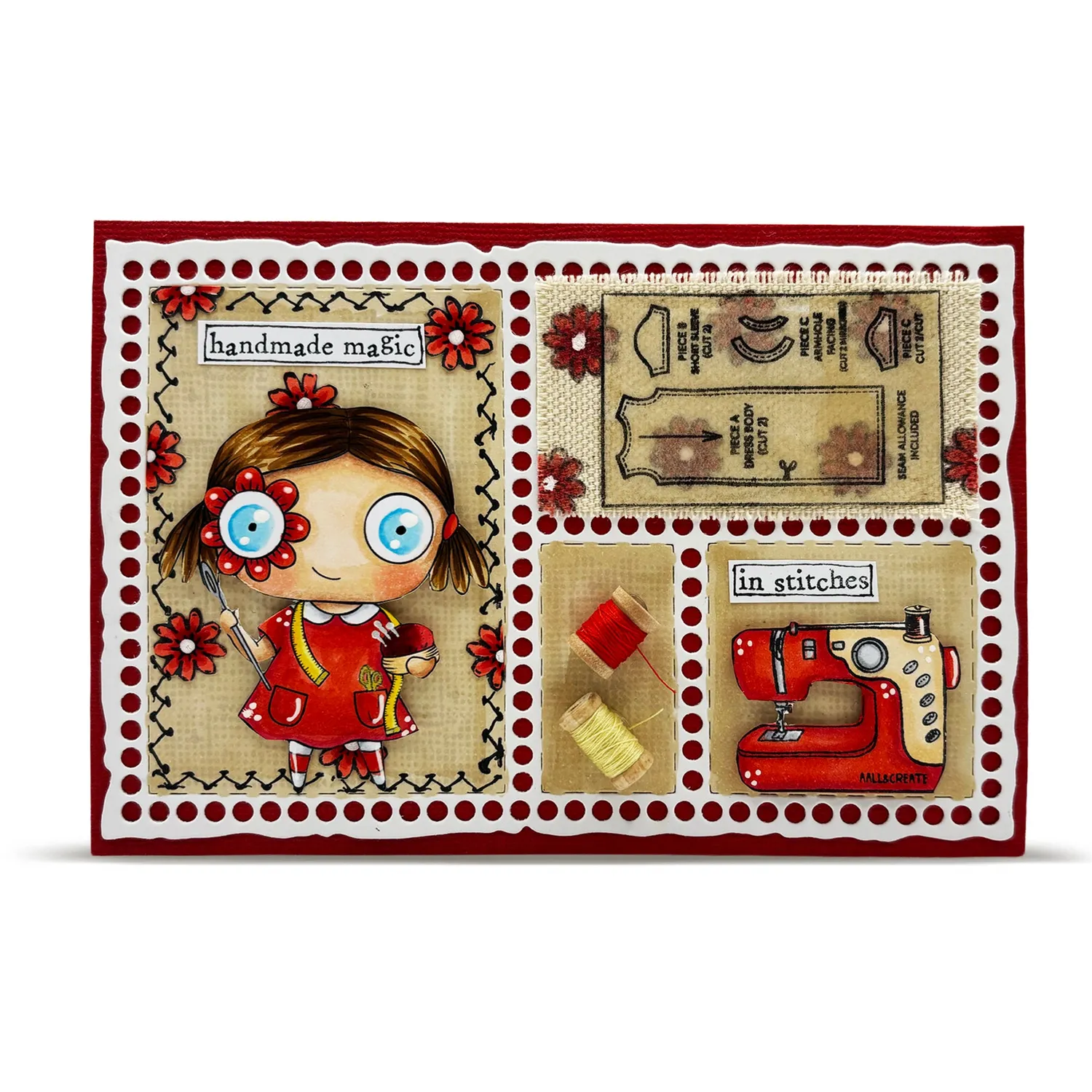 AALL and Create TP-1362 Sew Happy Stempel A7 5-teilig Nähmotiv
