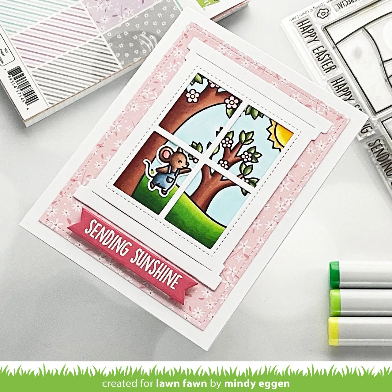 Lawn Fawn Window Scene Spring Clear Stamps Ostern
