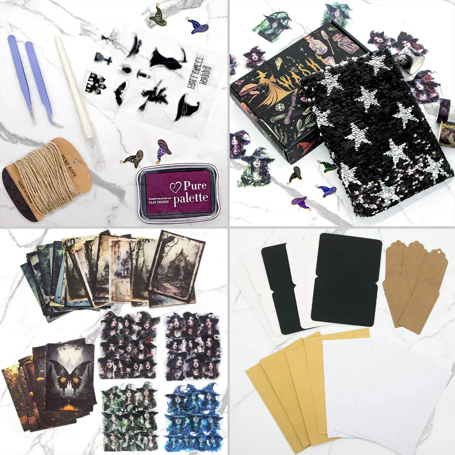 Ieebee Magic Witch Box Set Scrapbooking 25-teilig lila