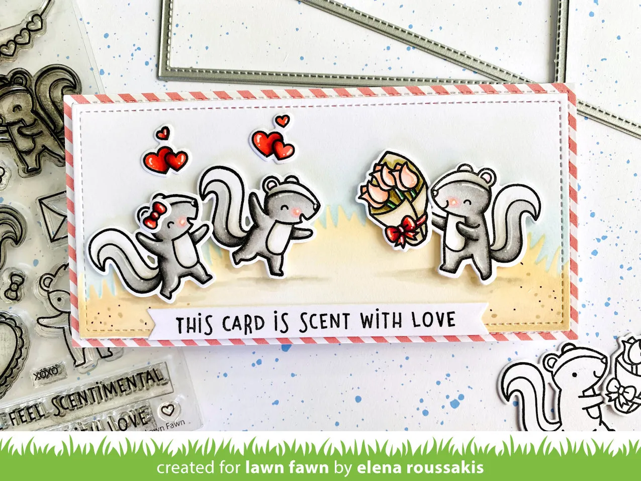 Lawn Fawn Scent with Love Add-On Stempelset Valentinstag
