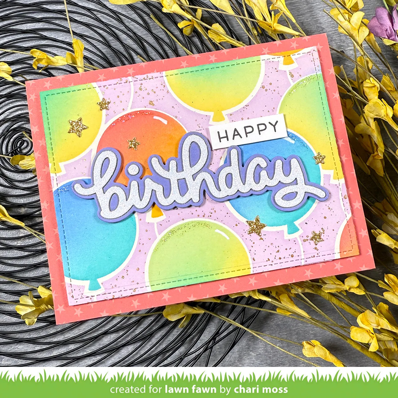 Lawn Fawn Balloon Background Schablonen 15x15cm 4-teilig