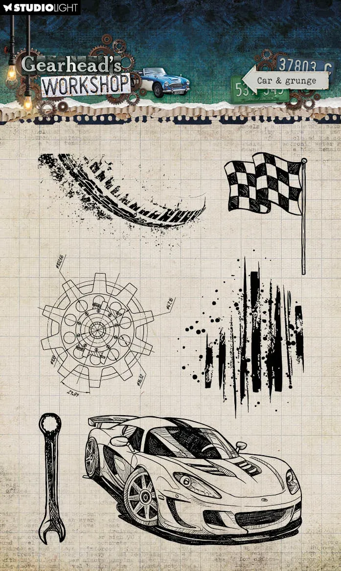 StudioLight Gearhead's Workshop Car & Grunge Stempel Auto