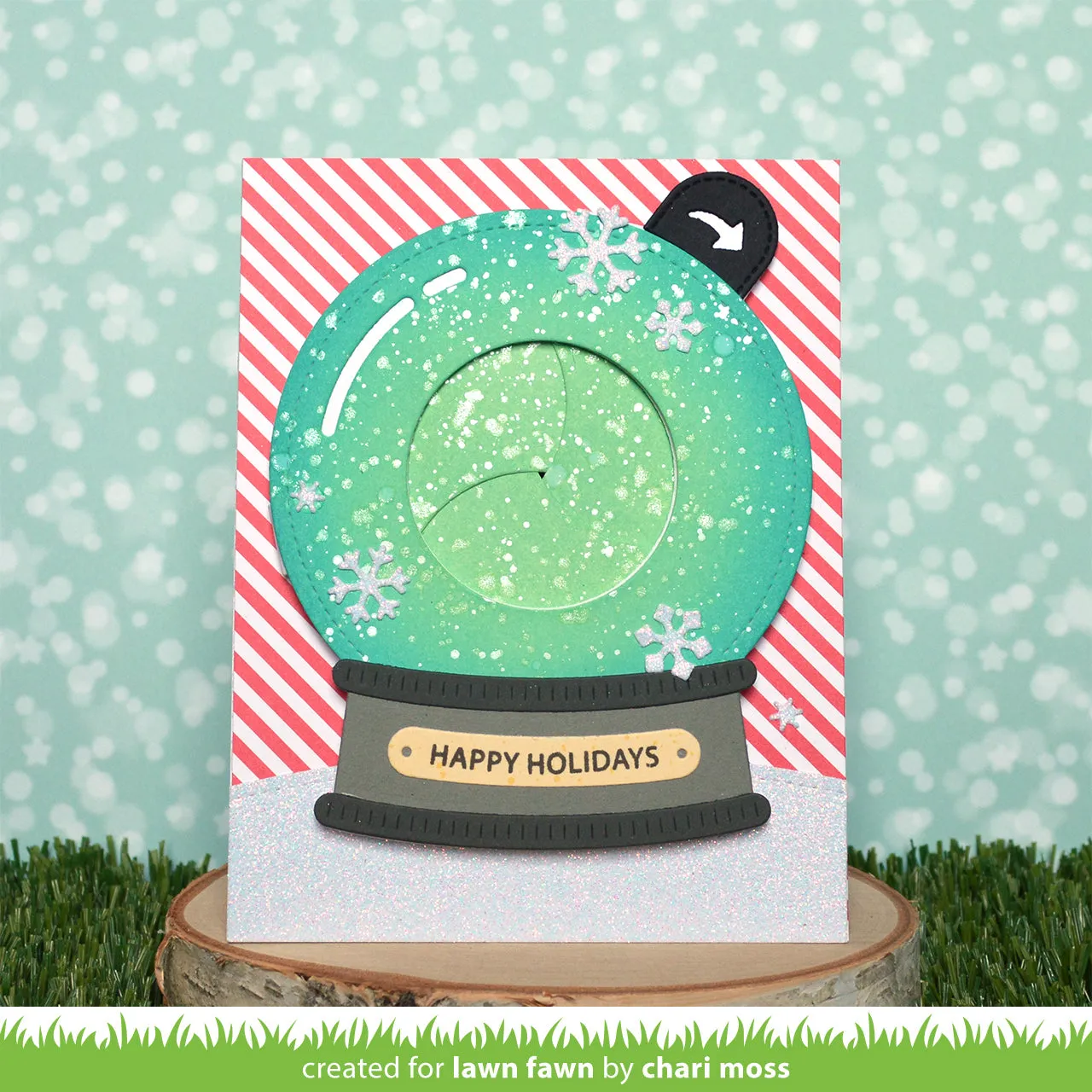 Lawn Fawn Magic Iris Snow Globe Add-On Stanzen interaktiv